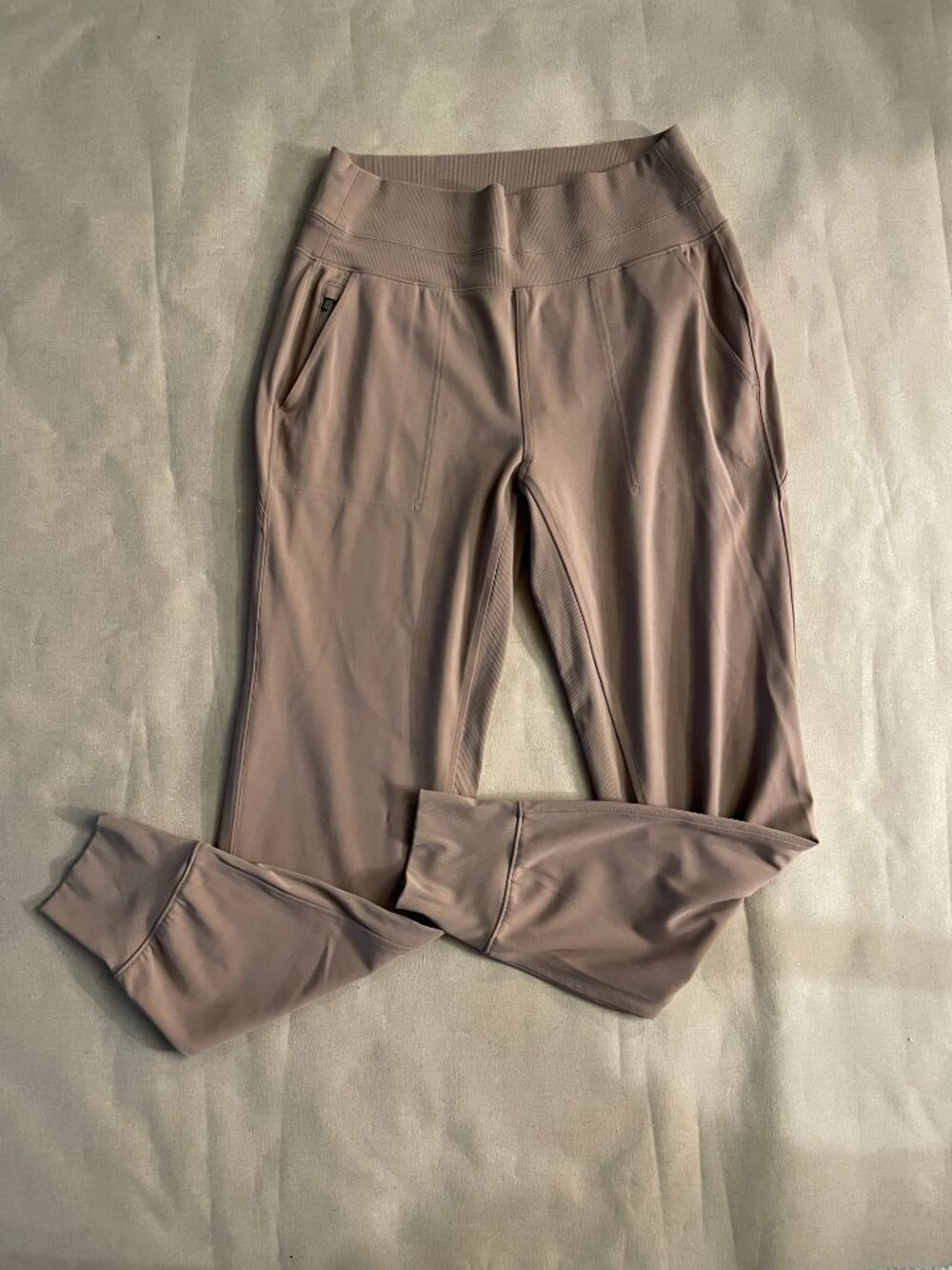 Athleta Pants Sz M Tall Venice High Rise Jogger Brown Pull On Work Travel